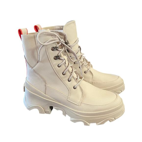 Sorel Brex Boot Lace Waterproof Leather Lace Up Boots NEW 9 Bleached Ceramic - Picture 1 of 8
